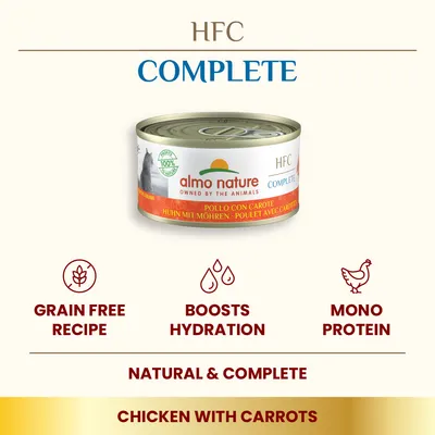 Almo Nature HFC Complete gazdaságos csomag 24 x 70 g - Lazac, tonhal & sárgarépa