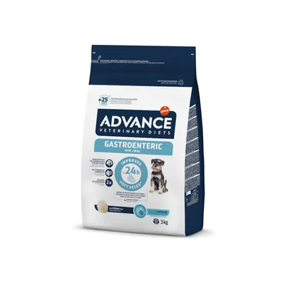 ADVANCE Veterinary Diets Gastroenteric Mini para perros de hasta 10 kg, mejora las heces blandas en 24 horas, con pollo, Active Defense, 3 kg.
