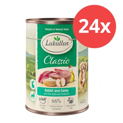 Sparpaket Lukullus Naturkost 24 x 400 g Adult-Getreidefrei-Mix (3 Sorten gemischt)