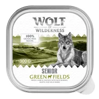 Wolf of Wilderness Senior - Duo-Protein Rezeptur 6 / 24 x 300 g Schale - 24 x 300 g: Green Fields - Lamm & Huhn