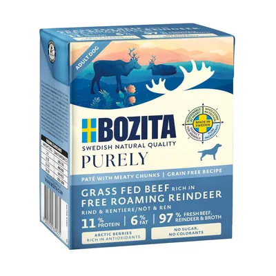 voordeelverpakking Bozita Purely Paté 24 x 370 g Hondenvoer - met rendier
