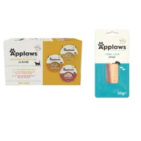 8 x 60g Applaws Wet Cat Food + 30g Applaws Cats Treat Free! * - Adult Multipack Pots Chicken Selection (8 x 60g) + Loin Tuna (30g)