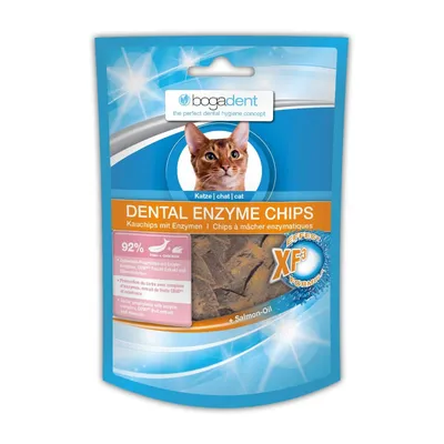 Friandises Bogadent Dental Enzyme Chips 50 g pour chat - poisson