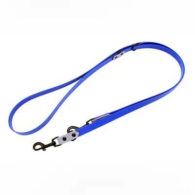 Heim Führleine genietet, blau / grau - 240 cm lang, 19 mm breit Heim Führleine genietet, blau / grau - 240 cm lang, 19 mm breit