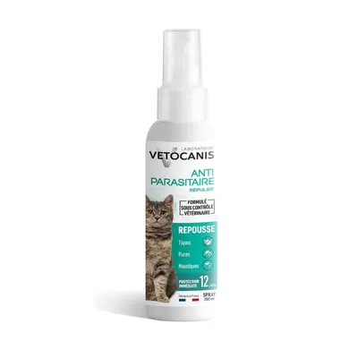 Spray répulsif contre les puces et les tiques Vetocanis pour chat - 300 ml