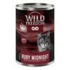 Wild Freedom Adult "Red" 6 x 400 g umido senza cereali per gatto Ruby Midnight - Maiale, Manzo & Coniglio