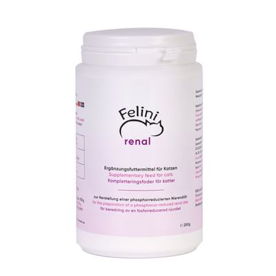 Felini renal Ergänzungsfuttermittel für Katzen, zur Herstellung einer phosphorreduzierten Nierendiät, 125g Dose.