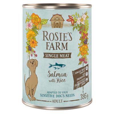 Rosie's Farm Single Meat Adult 6 x 395 g Hal & rizs