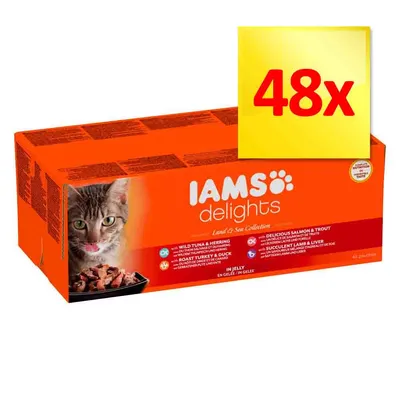 Zestaw IAMS Delights, 48 x 85 g - Pakiet mieszany w sosie, 48 x 85 g
