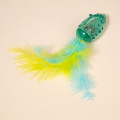 Souris à chat TIAKI avec boule d'herbe et plumes