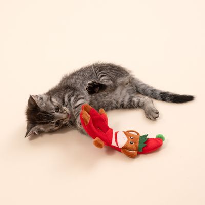 TIAKI Katzenspielzeug Weihnachtsäffchen