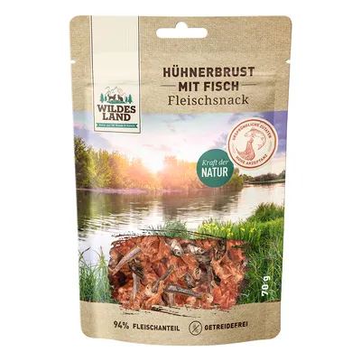 Wildes Land Katzensnack - Hühnerbrust mit Fisch (70 g) Wildes Land Katzensnack - Hühnerbrust mit Fisch (70 g)