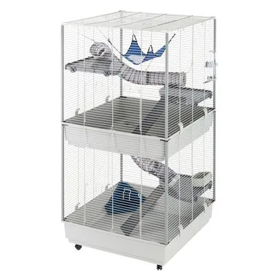 Ferplast kooi voor kleine dieren Furet Tower - grijs: L 80 x B 75 x H 161 cm