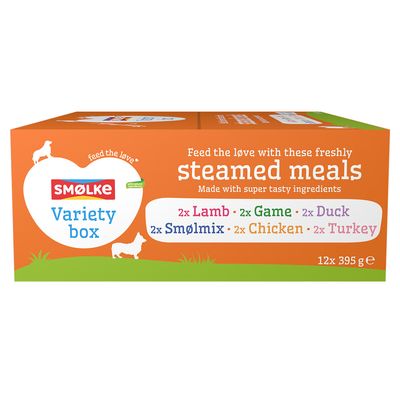 Smølke Steamed Meals 12 x 395 g Varietäten-Mix (6 Sorten)