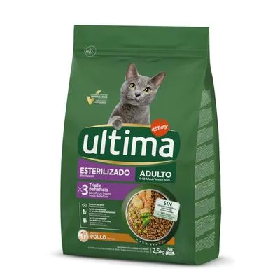 60 g gratis! 2,5 kg hrană uscată Ultima Cat + gratis 60 g snack Ultima pentru pisici - Adult Somon 2,5 kg + Snacks Bucățele umplute cu vită 60 g