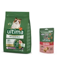 2,5 kg Ultima + 60 g Ultima töltött falatkák marhával snack ingyen! - Hairball pulyka