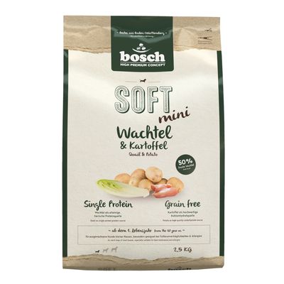 Bosch HPC Soft Mini Wachtel & Kartoffel Sparpaket: 3 x 2,5 kg