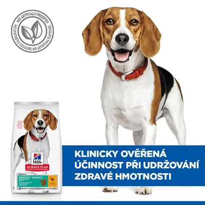 Hill's Science Plan Perfect Weight Adult 1+ Medium s kuřecím - 12 kg