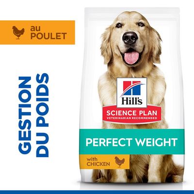 Hill's Science Plan Perfect Weight au poulet. Gestion du poids. Avec du poulet.