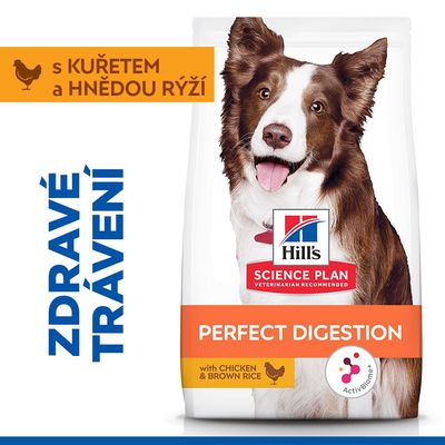 Hill's Science Plan Perfect Digestion Adult 1+ Medium s kuřecím a hnědou rýží
