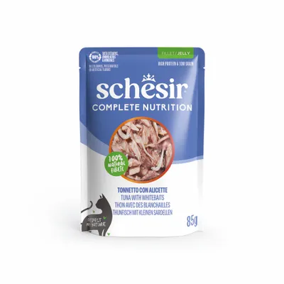 Sparpaket Schesir Complete Nutrition Filet in Gelee 24 x 85 g - Thunfisch mit Weißfisch