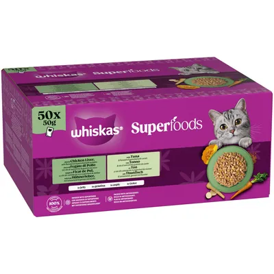 Whiskas 1+ Superfoods Mixed Selection in Jelly - 50 x 50g