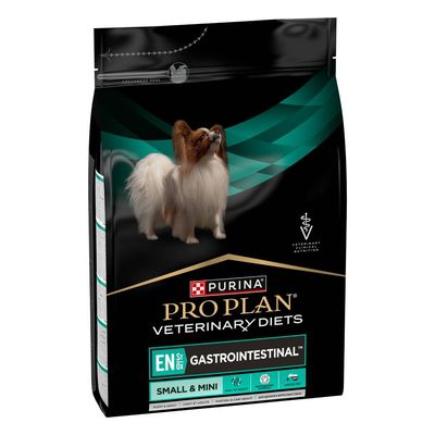 PURINA PRO PLAN VETERINARY DIETS EN Gastrointestinal Small & Mini, packaging with dog image and product information.