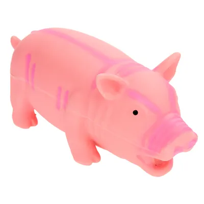 Grunting Latex Squeaker Pig Toy - Pink: approx. 23cm