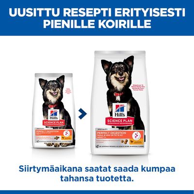 Hill's Science Plan Perfect Digestion Adult 1+ Small & Mini kana & ruskea riisi