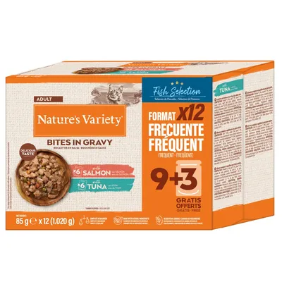 Lot économique Nature’s Variety Bouchées en sauce 48 x 85 g - sélection de volaille (2 variétés)