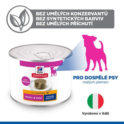 Hill's Science Plan Mature Small & Mini Mousse  - kuracie (24 x 200 g)
