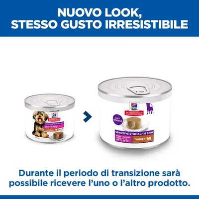 Hill's Science Plan Sensitive Stomach & Skin Adult Small & Mini Mousse Tacchino - 12 x 200 g