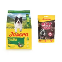 Josera 3 kg + Friandises 70 / 150 g offertes ! - 3 kg Adult SensiPlus Canard + 70 g de morceaux de viande avec la couenne 