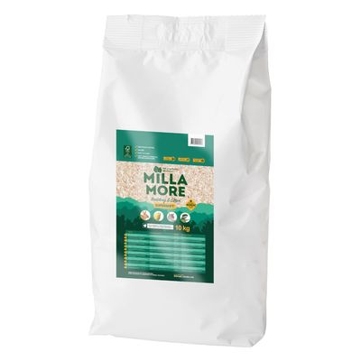 Milla More Aspen Bedding & Litter, Supersoft, 10 Liter. Staubfrei, geruchskontrollierend, hypoallergen, biologisch abbaubar, aus natürlichem nordischem Holz. Geeignet für Kleintiere und Vögel.