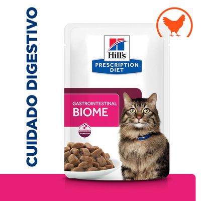 Hill's Prescription Diet Gastrointestinal Biome comida para gatos, ActiveBiome+ Digestão, frango, Cuidado Digestivo