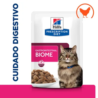 Hill's Prescription Diet Gastrointestinal Biome comida para gatos, ActiveBiome+ Digestão, frango, Cuidado Digestivo Hill's Prescription Diet Gastrointestinal Biome comida para gatos, ActiveBiome+ Digestão, frango, Cuidado Digestivo