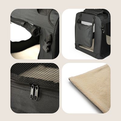 Lionto hundetransportboks av tekstil, svart