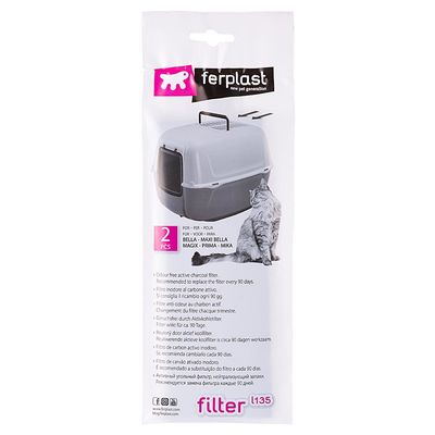 Ferplast Katzentoilette Prima XXL Zubehör: 2 Ersatzfilter (OHNE Katzentoilette)