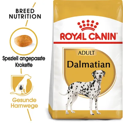 Royal Canin Adult Dalmatian. Speziell angepasste Krokette. Gesunde Harnwege. Breed Nutrition.