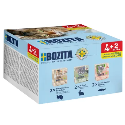 Bozita Tetra bitar i sås 6 x 370 g - Mix (3 sorter)