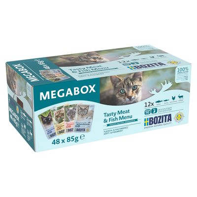 Bozita bitar i sås i portionspåsar 48 x 85 g Mixpack (4 sorter)