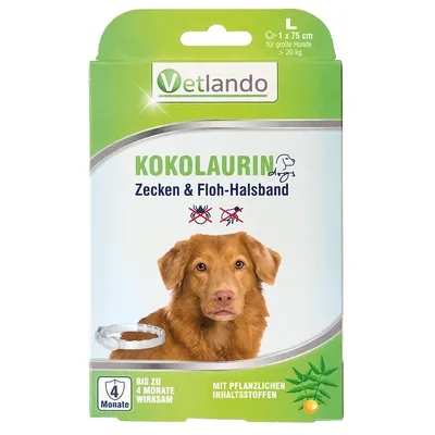Vetlando Kokolaurin Zecken- & Floh-Halsband Hunde - 75 cm, für Hunde > 20 kg (Größe L)