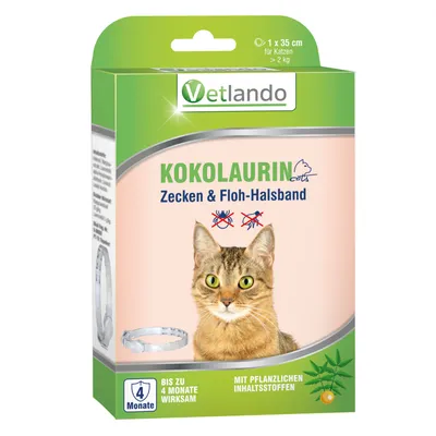 Vetlando Kokolaurin Zecken- & Floh-Halsband Katze - 1 Stück (35 cm lang)
