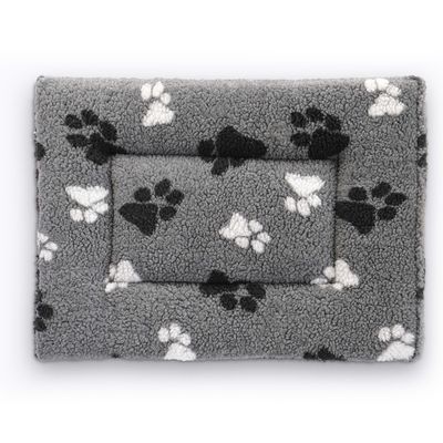 Vetbed® polštář z rouna pro přepravní boxy, šedý s tlapkami D 61 x Š 46 x V 5 cm