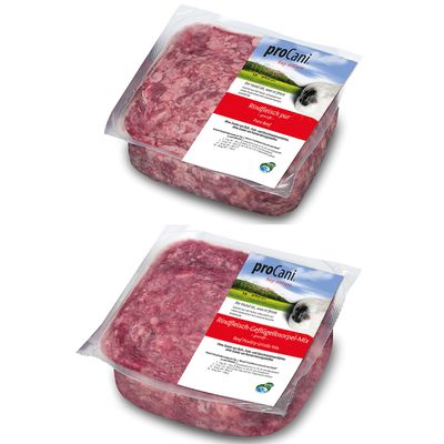 proCani BARF-Paket Rind & Geflügel 22 x 500 g