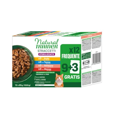 Natural Trainer Stracceti Adult Sterilised lanières en sauce 24 x 85 g - mutlipack (4 variétés)