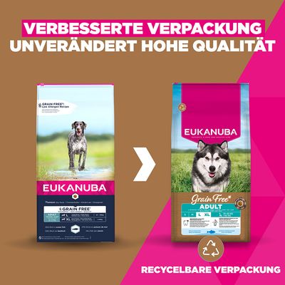 Eukanuba Grain Free Adult Large & Giant Breed с морской рыбой