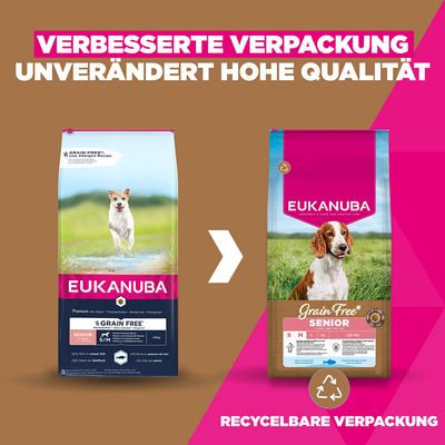Eukanuba Grain Free Senior Small & Medium Pesce oceanico