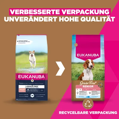 Eukanuba Grain Free Senior Small & Medium Pesce oceanico - 12 kg