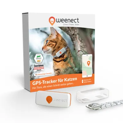 Weenect Haustier GPS Tracker XS für Katzen - weiß